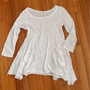 ANTHROPOLOGIE T.La WOMEN'S WHITE KERCHIEF TOP TEE SzXS (k11)
